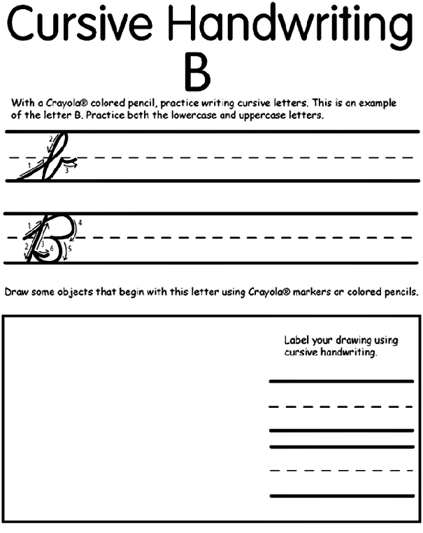 How to write a cursive lowercase b
